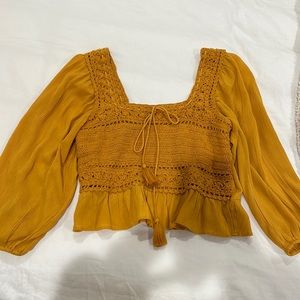 Mustard American eagle blouse